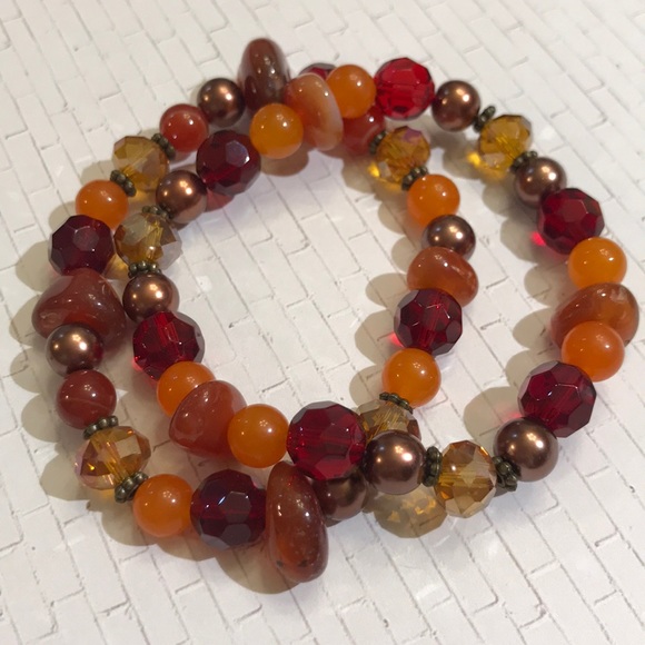 Jewelry - 🔴 5//$20 Natural stone, crystal & glass bracelets